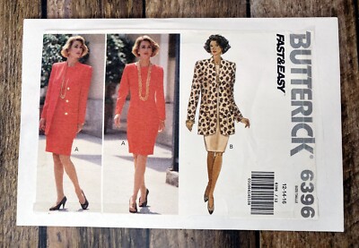 Butterick Sewing Pattern 6396 Designer Blazer Sheath Dress Size 12-14-16 UNCUT