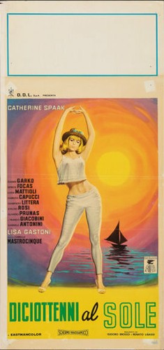 EIGHTEEN IN THE SUN Italian Locandina movie poster CATHERINE SPAAK 1962