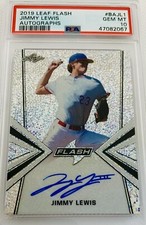 2019 Leaf Flash Jimmy Lewis Auto PSA 10 💎 Gem-Mint Dodgers Prospect