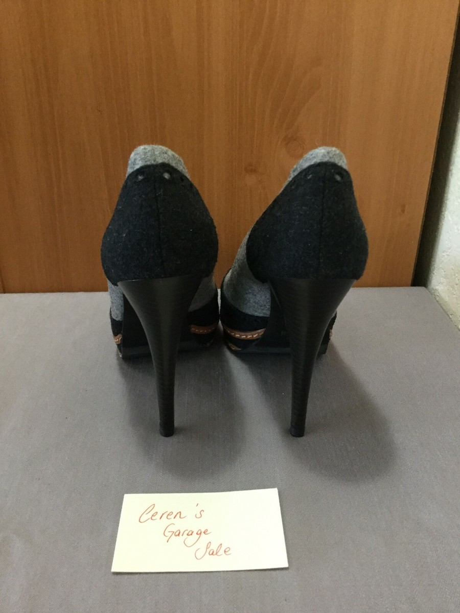 Chaussures Plateformes Vera Pelle Talons Hauts Gris Cuir Synthétique Taille 40 - Neuf