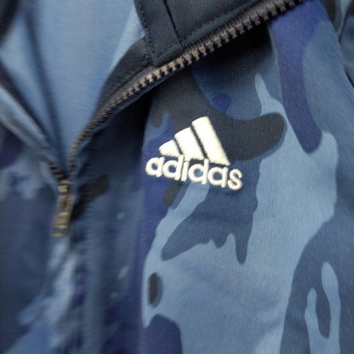 Adidas Jacket Boys Blue Grey Camo Full Zip Polyester Long Sleeve Size 6 - Picture 6 of 13