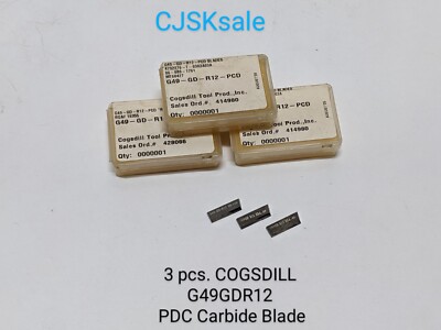 3 pcs. COGSDILL G49GDR12 PCD Carbide Blade (NEW).