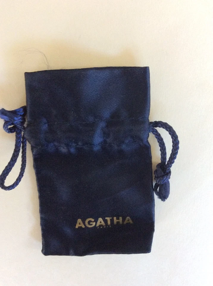 Pendientes Agatha Genuinos Tono Plata con Gota Gris Oscuro Imitación Perla Años 90 Pierce Foto 4 de 4