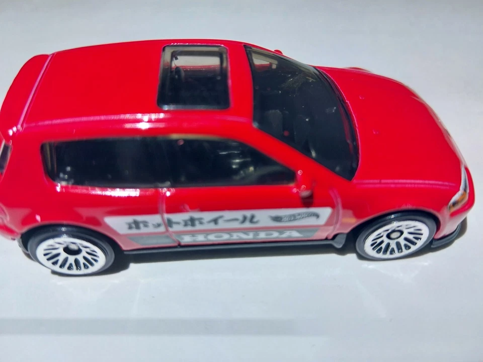 Hot Wheels '92 Honda Civic EG "Honda" Red No Package - Image 3 of 4