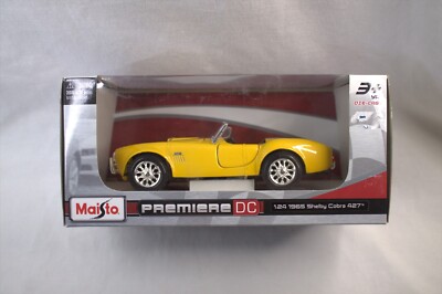 MAISTO PREMIERE DC 1965 SHELBY COBRA 427 1:24 Yellow MUSCLE CAR diecast