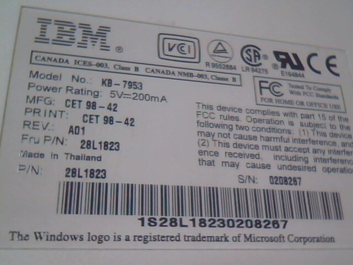 Teclado IBM KB-7953 - CET 98-42 28L1823 A01 - vintage, funciona - Imagen 6 de 7