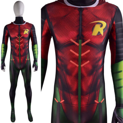 The Robin Jumpsuit Boy Wonder Bodysuit Superhero Cosplay Costume Halloween Party