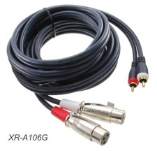 6ft. 2-XLR 3-Pin Female to 2-RCA Male Gold-Plated Contacts Stereo Audio Cable