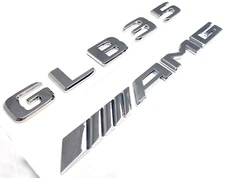 #2 CHROME GLB35 + AMG REPLACEMENT FOR MERCEDES LIFTGATE REAR TRUNK EMBLEM BADGE