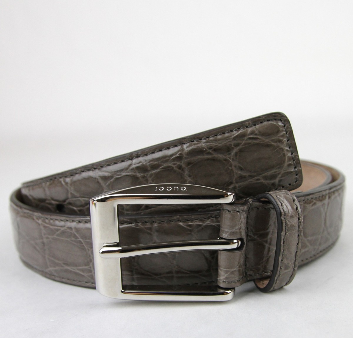 $895 NEW GUCCI Mens Crocodile Belt with Classic Square $895 NEW GUCCI Mens Crocodile Belt with Classic Square