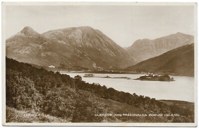 Glencoe & MacDonalds Burial Island Echtfoto Stempel 1932 Valentinstag