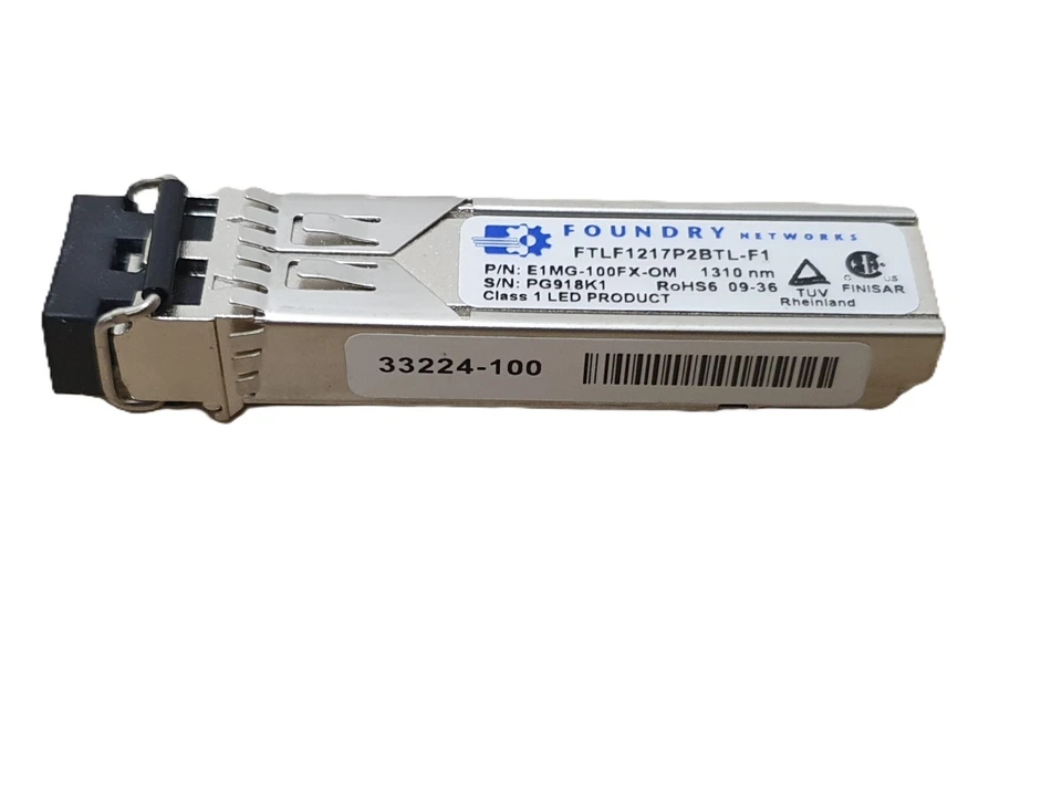 6x Finisar Foundry Networks Transceiver FTLF1217P2BTL-F1 SFP E1MG-100FX-OM - Image 3 of 4