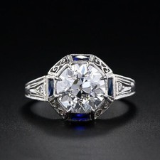 3.25Ct White Round Cut CZ Vintage Style Engagement Ring In 925 Sterling Silver