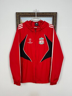 Vintage Adidas Liverpool Football Jacket Soccer Hooded Train Track Top Size M
