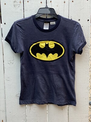 Batman Logo Junior Women's T-Shirt Heather Blue Medium