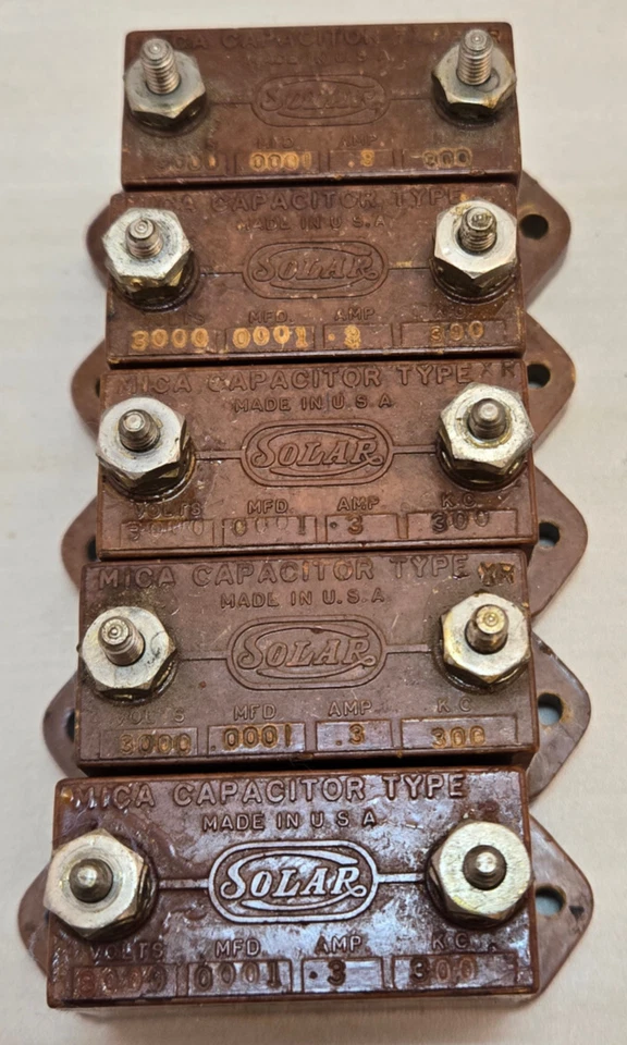 Condensador de mica solar vintage 3kV .3A - Lote de (5) Foto 3 de 4