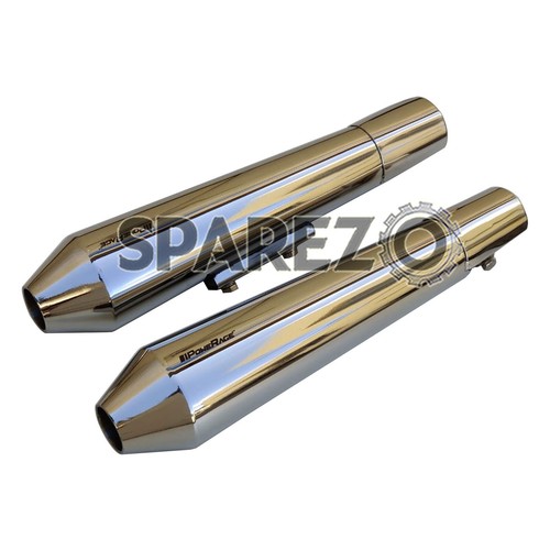 For Royal Enfield GT & Interceptor 650 Powerage Short Exhaust Silencer, Polished - Picture 3 of 6