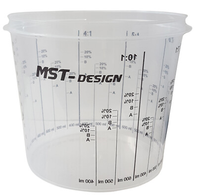 100 Lackmischbecher 1400ml 1,4 L Messbecher Farbmischbecher Skala Lackbecher MST