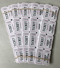 White Raffle Tickets Package of 500 Folded Flat Double Stub Split The Pot 50/50