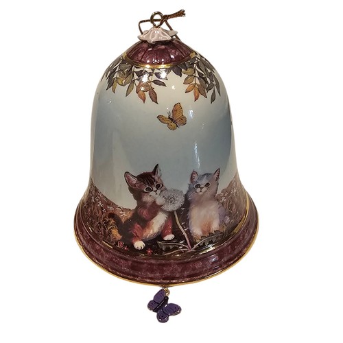 The Bradford Editions Garden Discoveries Kitten Ornaments Set of 3 Bells *READ* - Picture 6 of 22