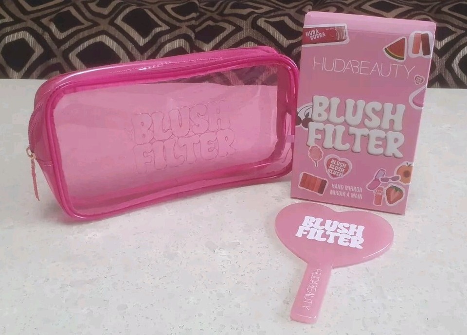 Huda Beauty Blush Filter Heart Shape Mirror ABS GLASS H 16BY L 10.7CM