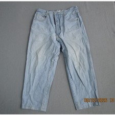 Vintage Guess Jeans Mens 34x30 Light Wash Relaxed Tapered Button Fly Denim Blue