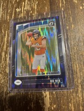 2024 Donruss Optic Football Bo Nix Rated Rookie Purple Shock RC Broncos