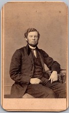 Antique CDV Circa 1860s Wenderoth Bearded Man In Suit Philadelphia