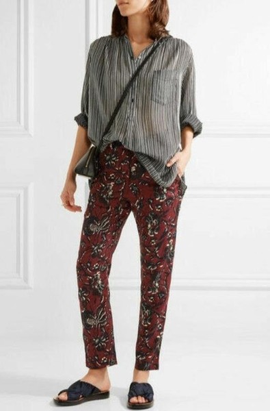 Women Isabel Marant Trousers Red Cotton S