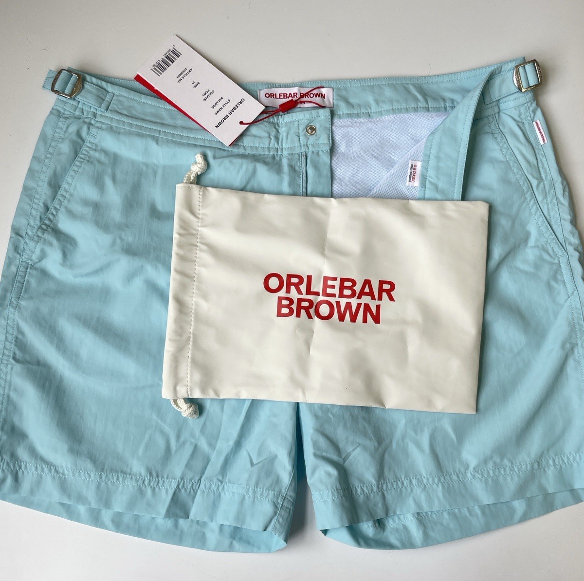 ORLEBAR BROWN Blue Pool Bulldog Swim Shorts Sz 34 $325, New With