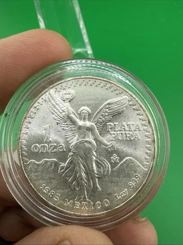 🔥1985 Mexican Mexico Libertad Onza 1 oz .999 Fine Silver Uncirculated Coin‼️