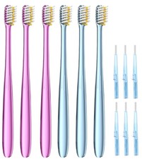 Orthodontic Manual Toothbrush for Braces: 6 U-Shaped Tooth Brush with 6 Inter...