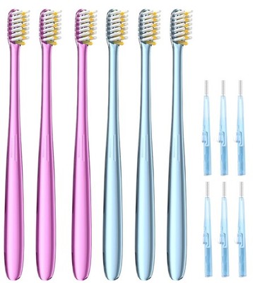 Orthodontic Manual Toothbrush for Braces: 6 U-Shaped Tooth Brush with 6 Inter...