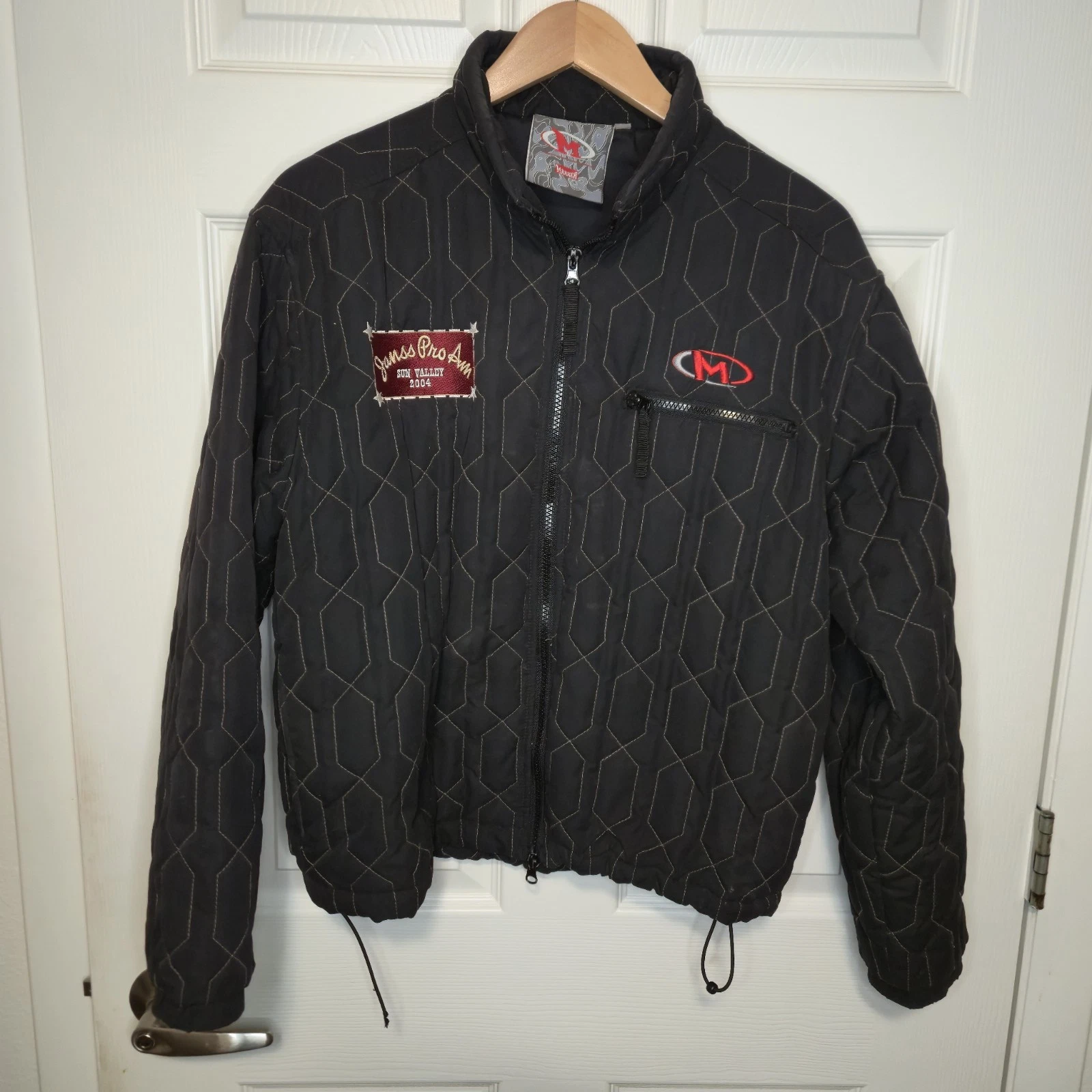 Vintage Marker Quilted Ski Jacket XS Black Insulated Coat Jams Pro Am SV logo257