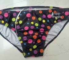 Men’s Budgy Smugglers Swim Wear Gym Pool Large 38” black polka dots spots rugby
