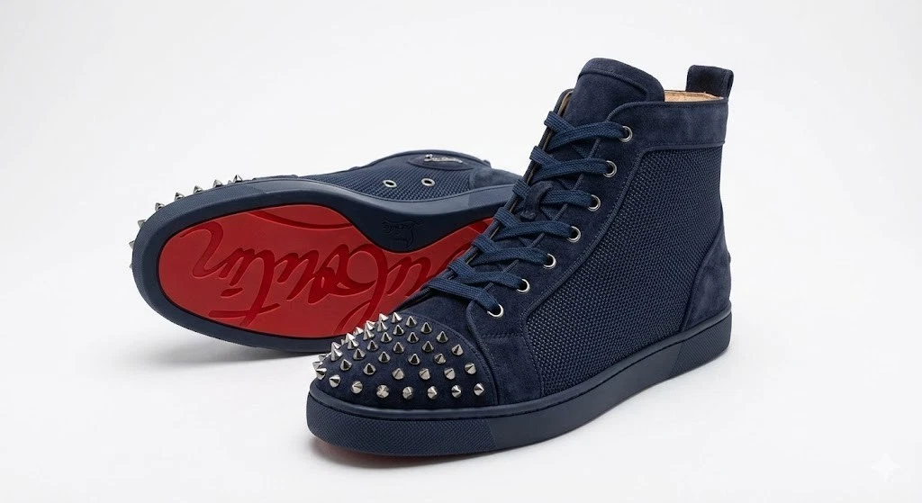 CHRISTIAN LOUBOUTIN 3210169 Blue Suede Pique‎ A Vontade Sneakers, 41.5, 42 CHRISTIAN LOUBOUTIN 3210169 Blue Suede Pique A Vontade  main image 2