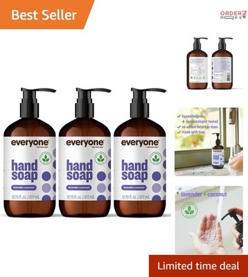 Liquid Hand Soap Plant-Based Lavender Coconut 3 Pack Gentle Nourishing