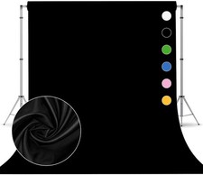 Lightweight Black Photography Backdrop 8x10ft - Machine Washable Durable