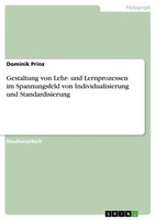 Dominik Prinz | Gestaltung Von Lehr- Und Lernprozessen Im Spannungsfeld Von...