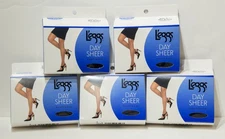 L'eggs Everyday Control Top Day Sheer Pantyhose Off Black Sz Q++ Sheer Toe 5 prs