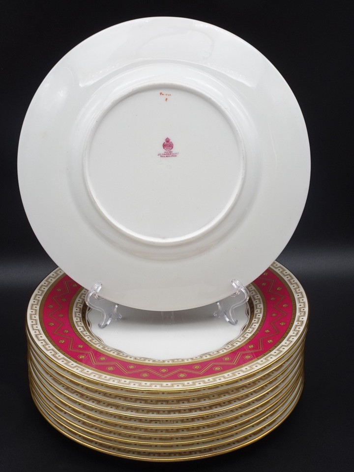 10 ANTIQUE MINTON BURGUNDY RED 10 1/4