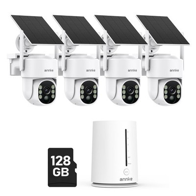 ANNKE 4MP Solar Security Cameras Wireless 360 View 4PK