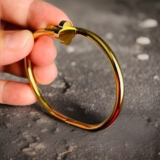 Gold Tone Nail Head Bangle Bracelet Fashion Jewelry