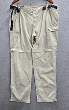 The American Outdoorsman Men Pants L Beige Nylon Cargo Ripstop Convertible NWT