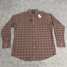 Daniel Cremieux Shirt Mens XL Red Plaid Tailored Italian Fabric Long Sleeve NEW