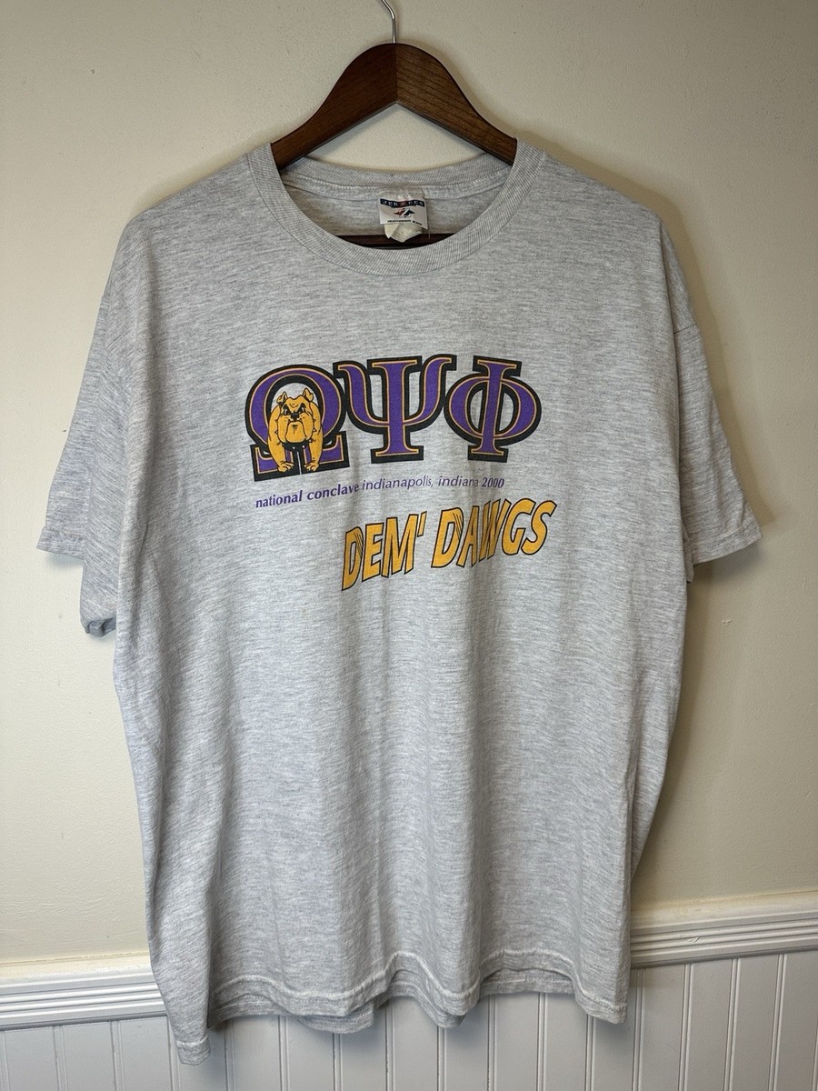 Vintage Omega Psi Phi Jerzees Gray Graphic T Shirt Sz XL | eBay