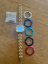 GUCCI Gold Watch Vintage Color Bezels Set No Box Metal Band Junk Item Unchecked