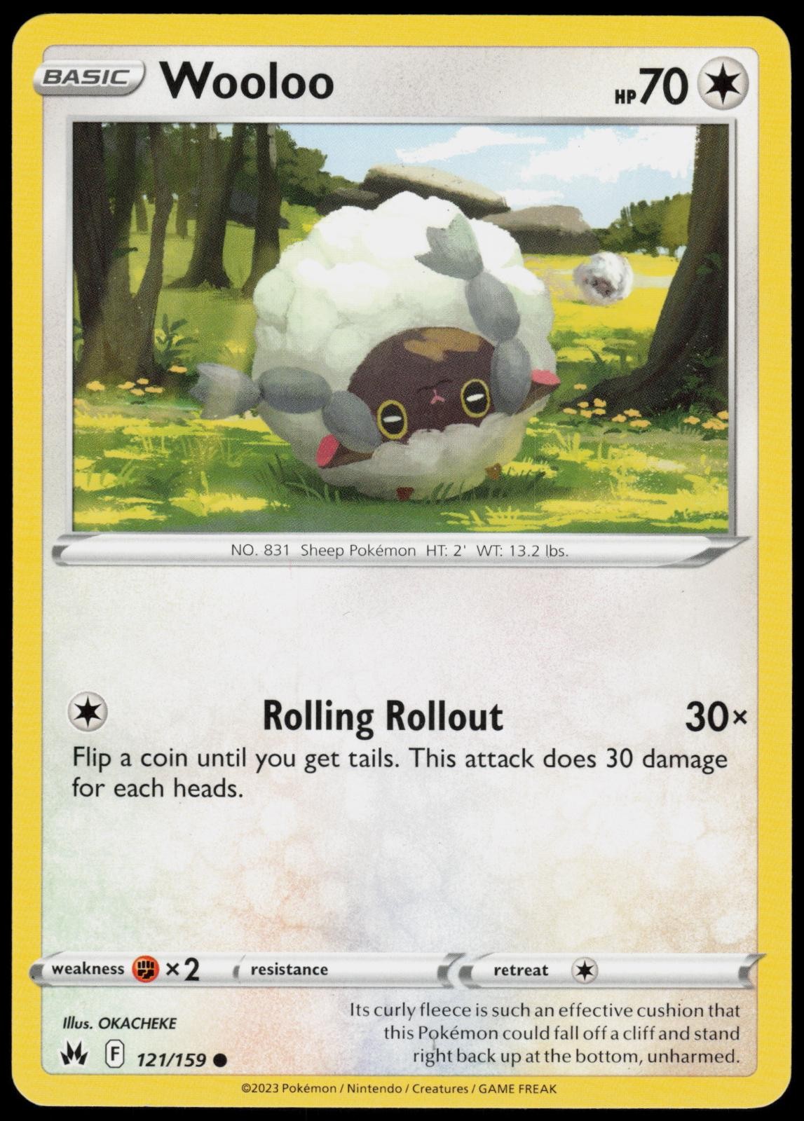Wooloo 121/159 Crown Zenith Pokemon Common Lightly Played