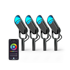 atomi Smart Spot Lights 400 -Lumens 10 -Watt Black Color Changing LED 4 pack new