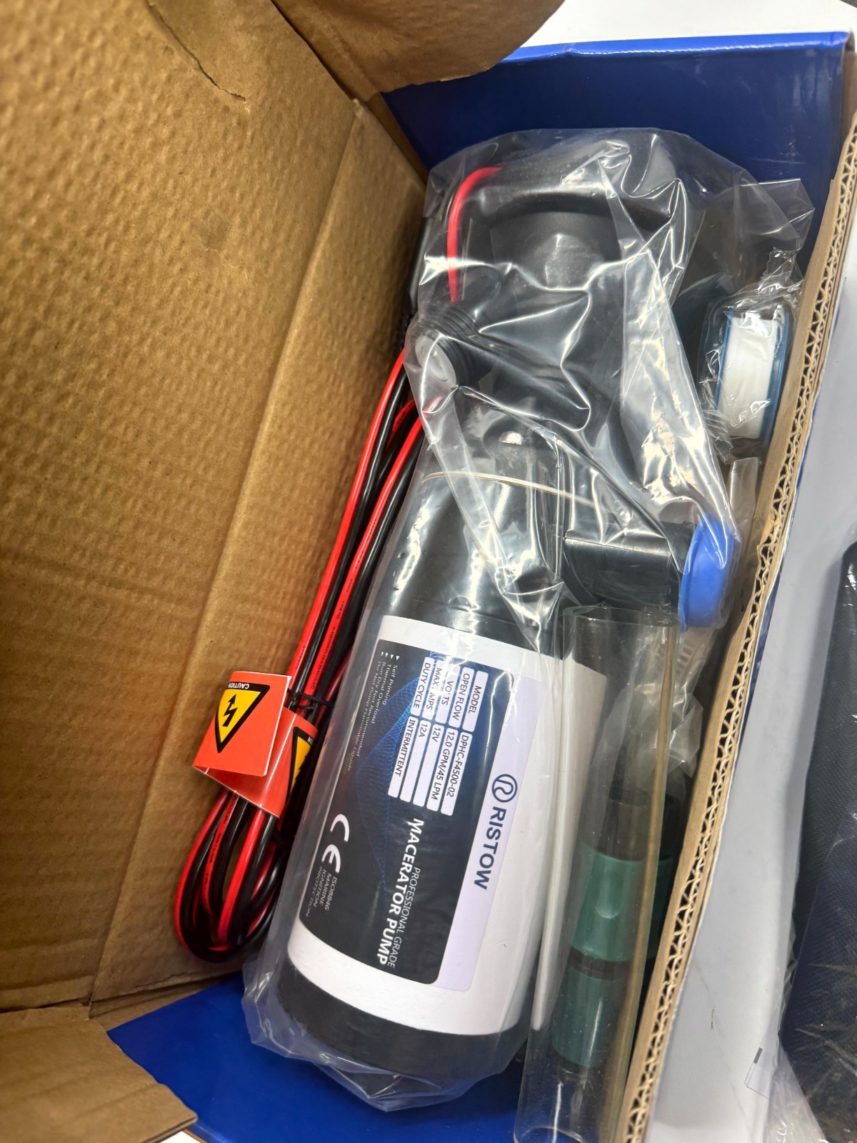 Ristow DPHC-F4500-02 RV Macerator Sewage Pump Self-Priming 12V 1A 45LPM/12GPM